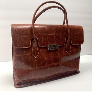 PRUNE LEATHER TEXTURED HANDBAG